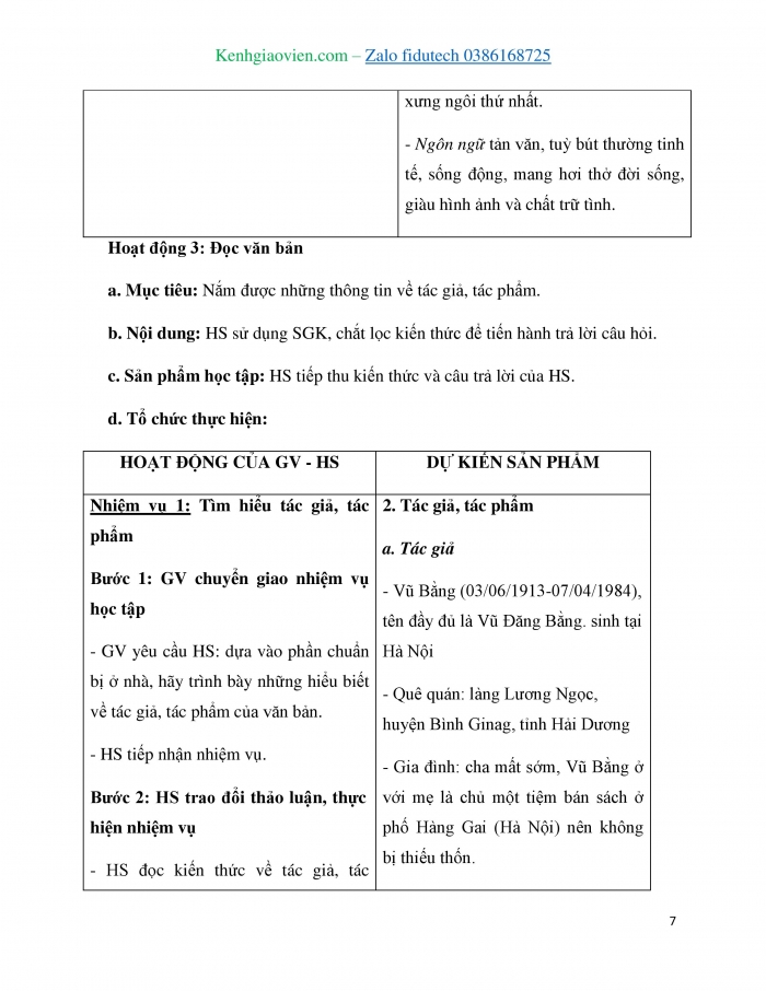 Giáo án và PPT Ngữ văn 7 chân trời Bài 4: Cốm Vòng (Vũ Bằng)