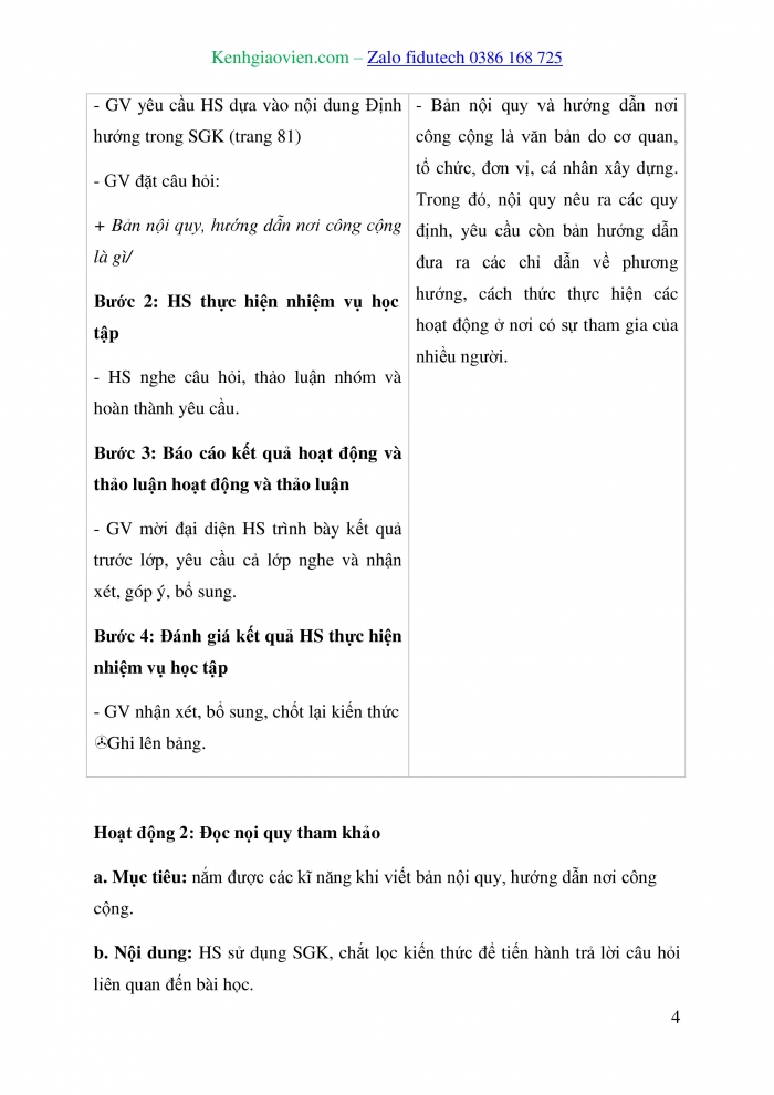 Giáo án và PPT Ngữ văn 10 cánh diều Bài 4: Viết bản nội quy, hướng dẫn nơi công cộng