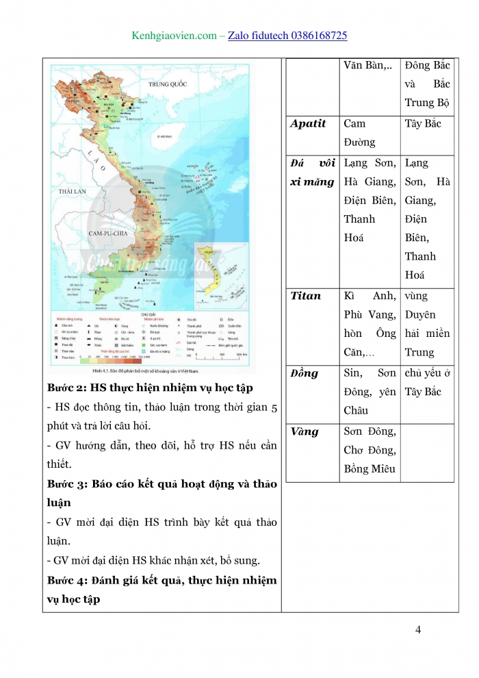 Giáo án và PPT Địa lí 8 chân trời Bài 5: Thực hành Phân tích đặc điểm phân bố các loại khoáng sản chủ yếu