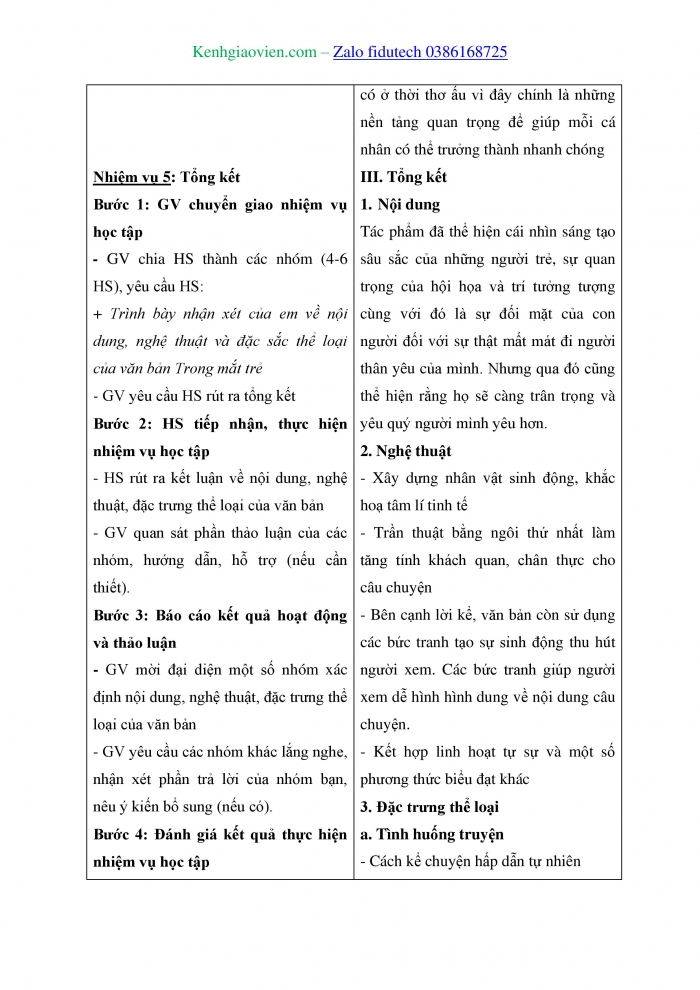 Giáo án và PPT Ngữ văn 8 cánh diều Bài 6: Trong mắt trẻ (Trích Hoàng tử bé – Ê-xu-pe-ri)