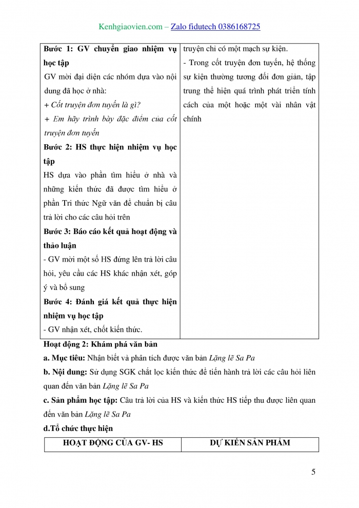 Giáo án và PPT Ngữ văn 8 kết nối Bài 6: Lặng lẽ Sa Pa (trích, Nguyễn Thành Long)