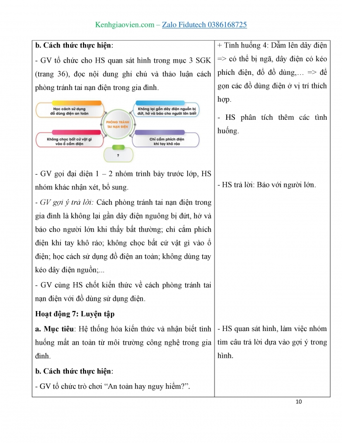 Giáo án và PPT Công nghệ 3 cánh diều Bài 6: An toàn với môi trường công nghệ trong gia đình