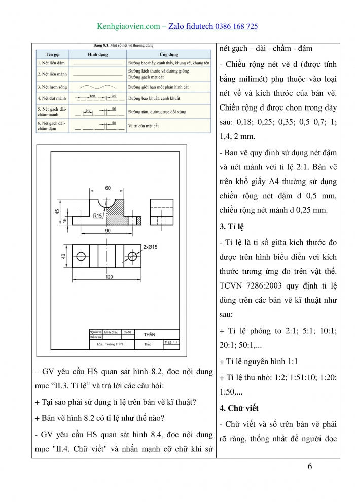 Giáo án và PPT Thiết kế và Công nghệ 10 cánh diều Bài 8: Bản vẽ kĩ thuật và các tiêu chuẩn trình bày bản vẽ kĩ thuật