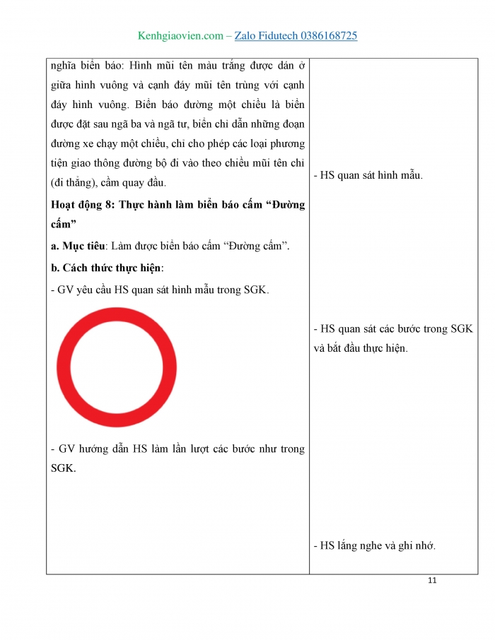 Giáo án và PPT Công nghệ 3 cánh diều Bài 8: Làm biển báo giao thông