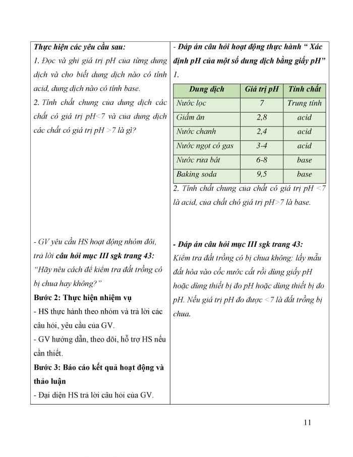 Giáo án và PPT KHTN 8 kết nối Bài 9: Base. Thang pH