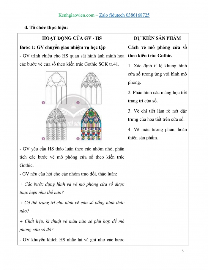 Giáo án và PPT Mĩ thuật 7 chân trời bản 1 Bài 9: Cân bằng đối xứng trong kiến trúc Gothic