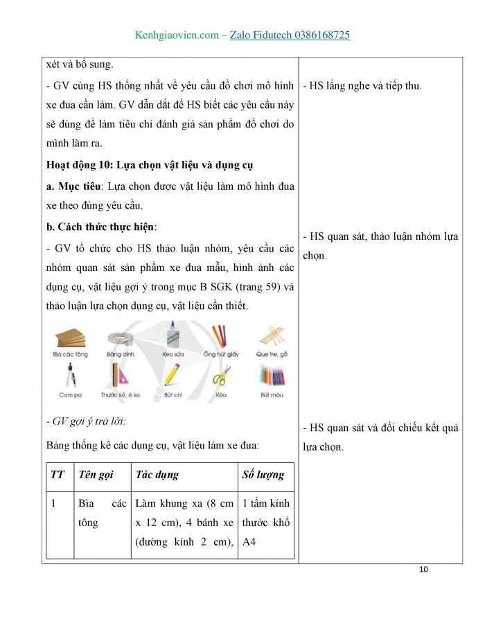 Giáo án và PPT Công nghệ 3 cánh diều Bài 9: Làm đồ chơi