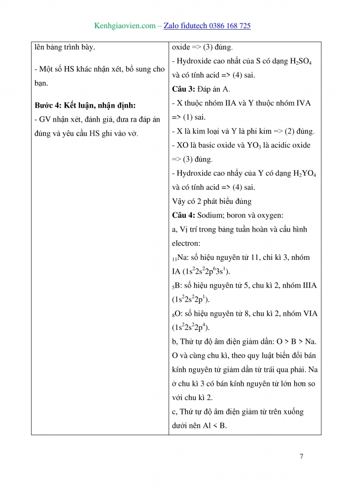 Giáo án và PPT Hoá học 10 kết nối Bài 9: Ôn tập chương 2