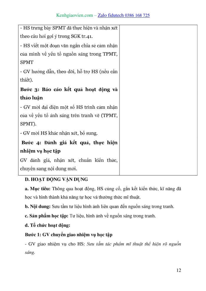 Giáo án và PPT Mĩ thuật 7 kết nối Bài 9: Tìm hiểu nguồn sáng trong tranh