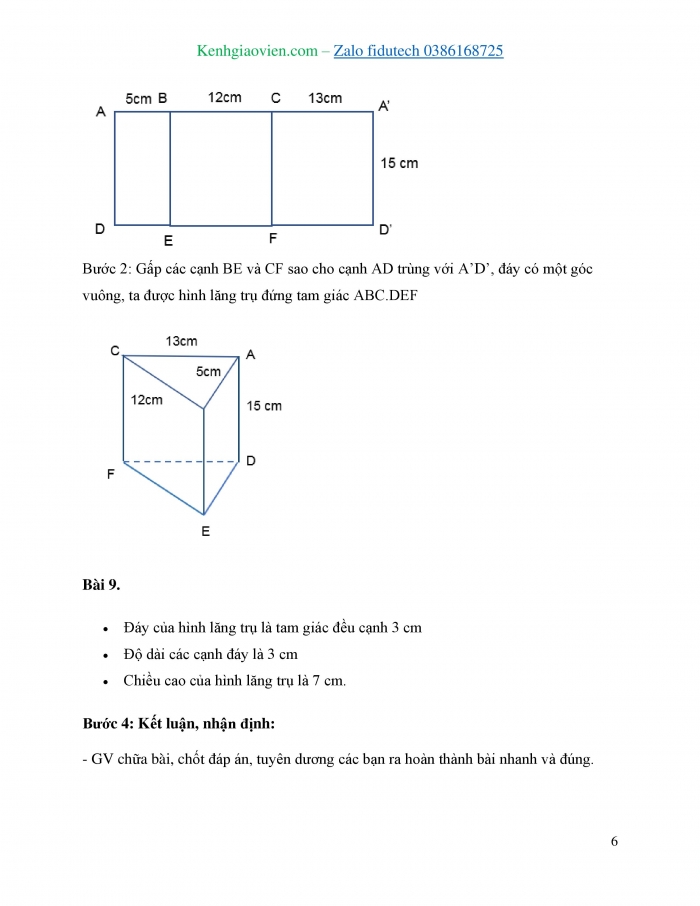 Giáo án và PPT Toán 7 chân trời Bài tập cuối chương 3