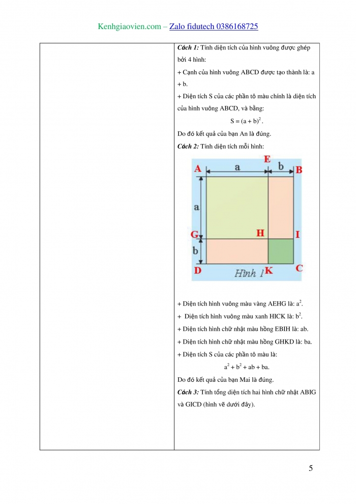 Giáo án và PPT Toán 8 chân trời Bài 3: Hằng đẳng thức đáng nhớ