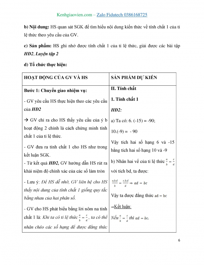 Giáo án và PPT Toán 7 cánh diều Bài 5: Tỉ lệ thức