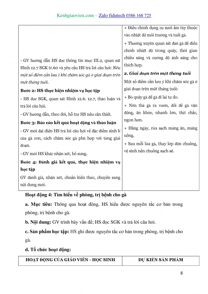 Giáo án và PPT Công nghệ 7 kết nối Bài 12: Chăn nuôi gà thịt trong nông hộ