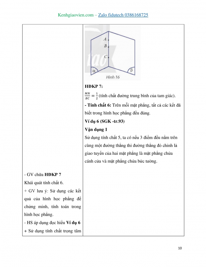 Giáo án và PPT Toán 11 chân trời Bài 1: Điểm, đường thẳng và mặt phẳng trong không gian