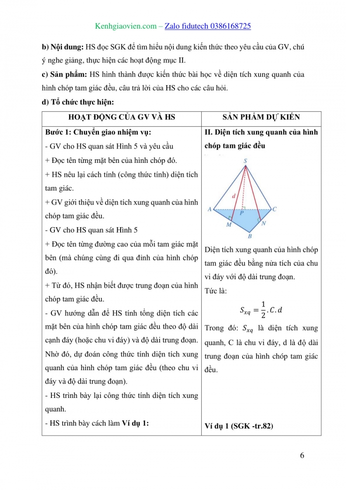 Giáo án và PPT Toán 8 cánh diều Bài 1: Hình chóp tam giác đều