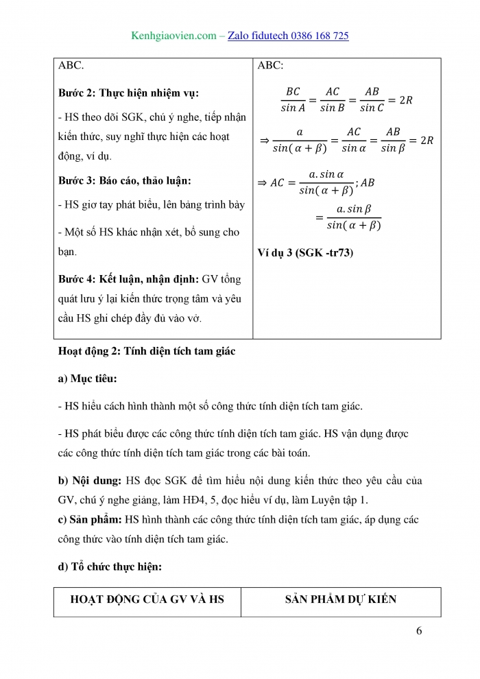 Giáo án và PPT Toán 10 cánh diều Bài 2: Giải tam giác. Tính diện tích tam giác