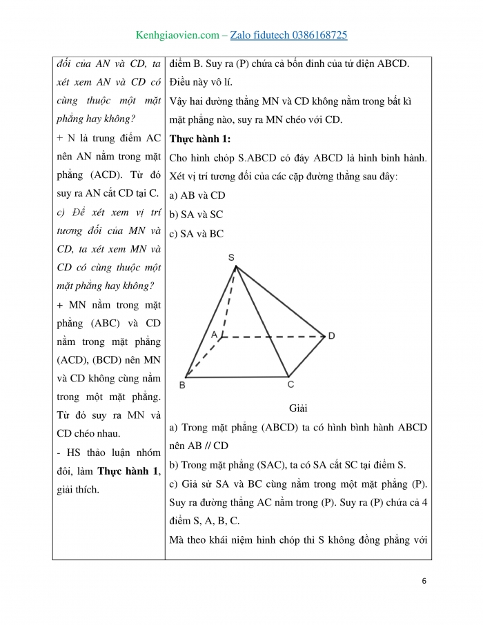 Giáo án và PPT Toán 11 chân trời Bài 2: Hai đường thẳng song song