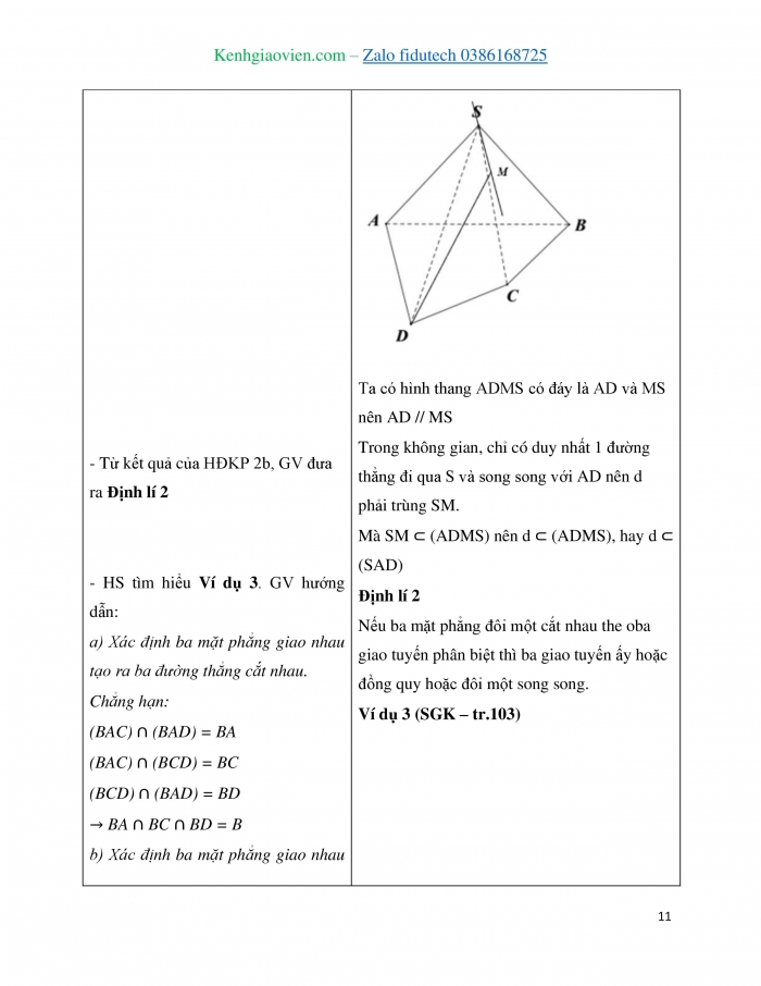 Giáo án và PPT Toán 11 chân trời Bài 2: Hai đường thẳng song song