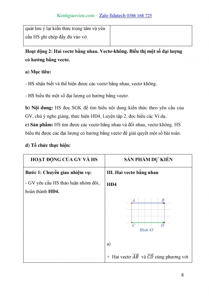 Giáo án và PPT Toán 10 cánh diều Bài 3: Khái niệm vectơ