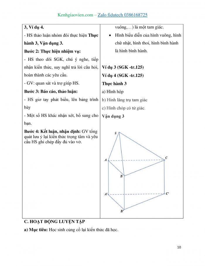 Giáo án và PPT Toán 11 chân trời Bài 5: Phép chiếu song song