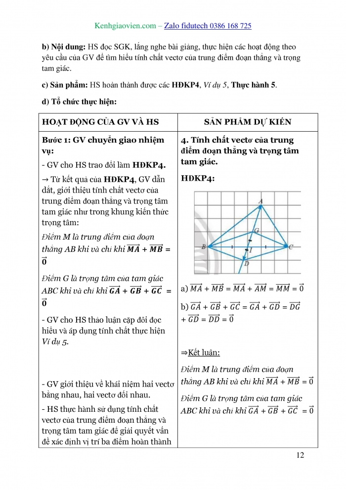 Giáo án và PPT Toán 10 chân trời Bài 2: Tổng và hiệu của hai vectơ