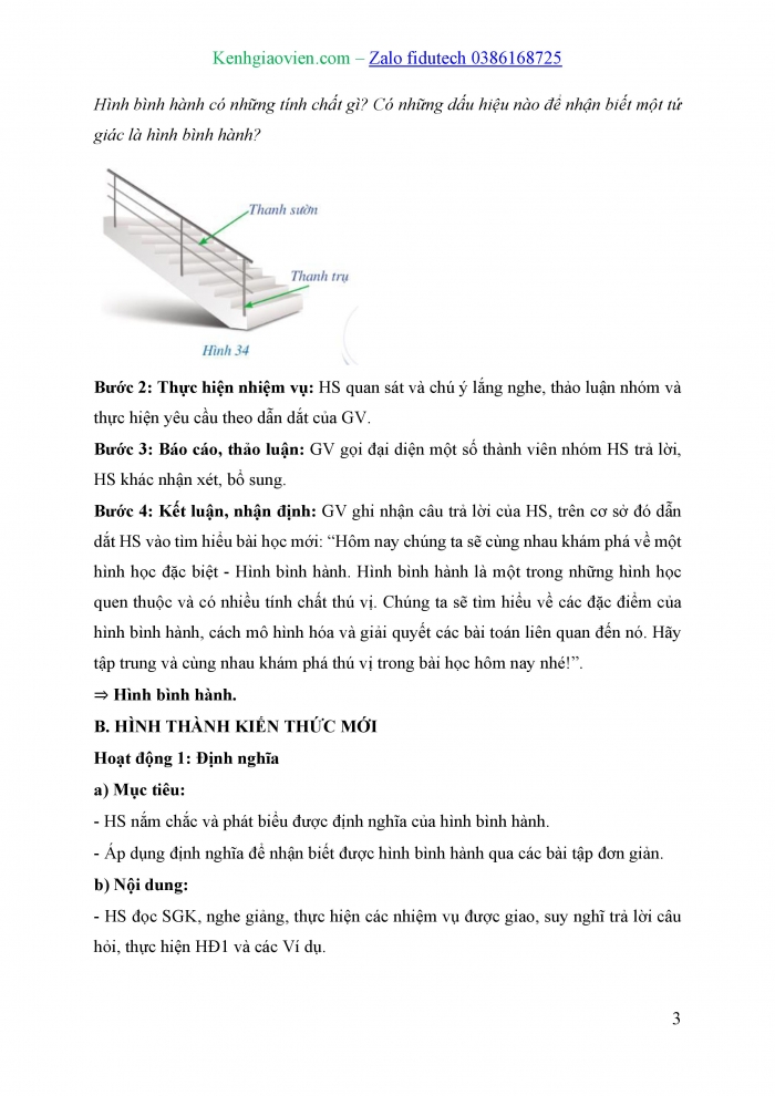 Giáo án và PPT Toán 8 cánh diều Bài 4: Hình bình hành