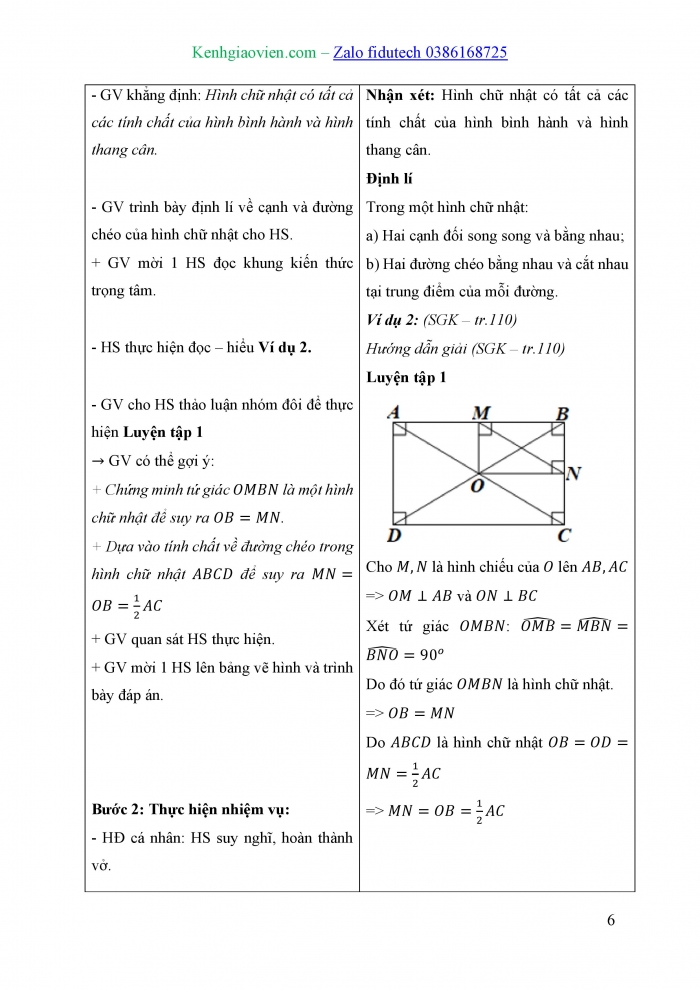 Giáo án và PPT Toán 8 cánh diều Bài 5: Hình chữ nhật