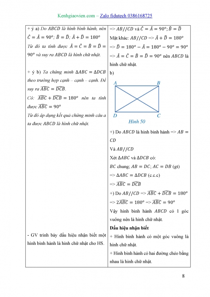Giáo án và PPT Toán 8 cánh diều Bài 5: Hình chữ nhật