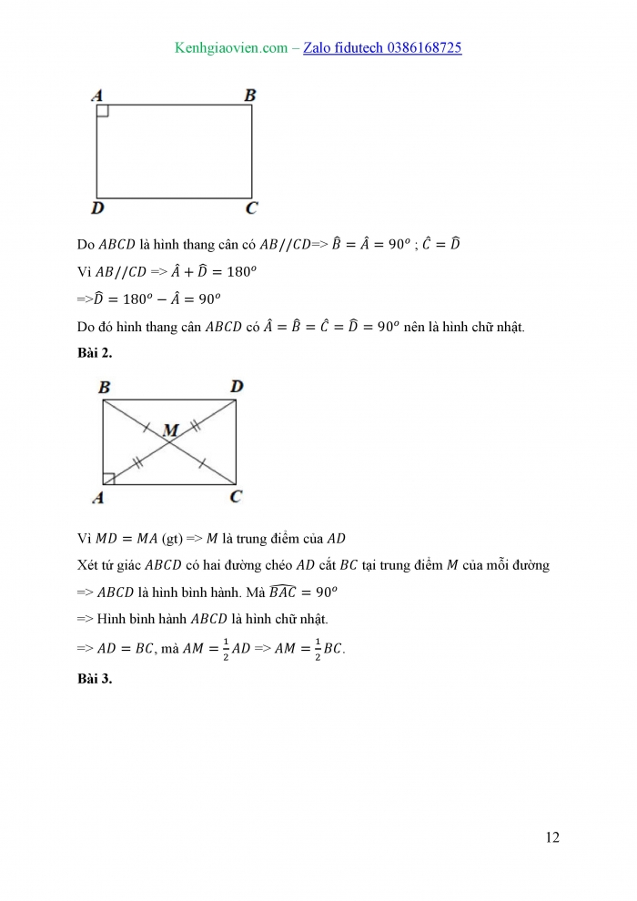 Giáo án và PPT Toán 8 cánh diều Bài 5: Hình chữ nhật