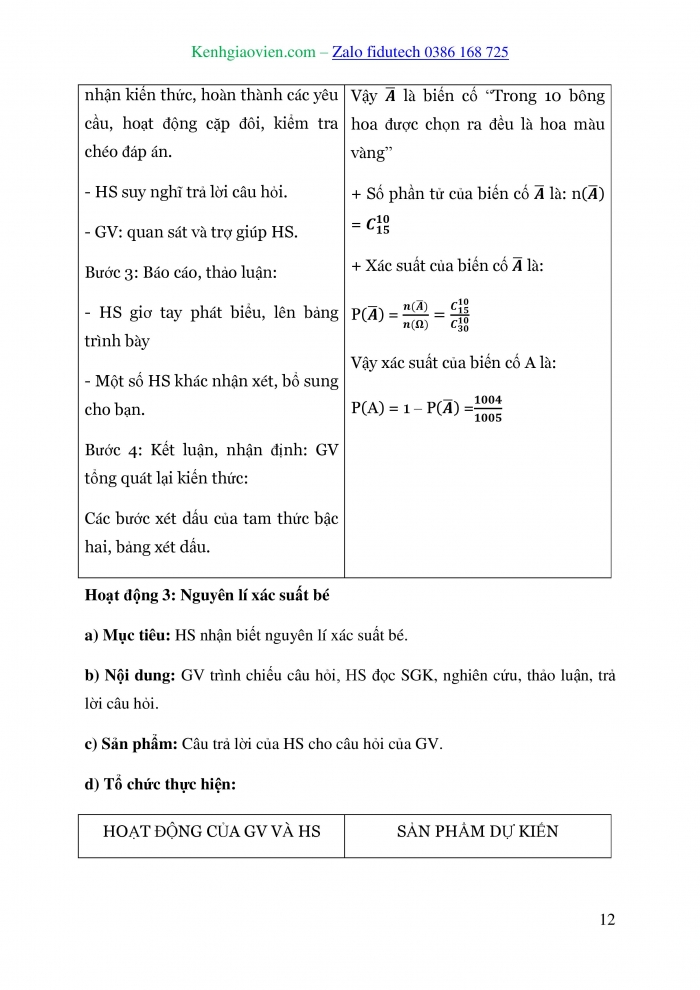 Giáo án và PPT Toán 10 cánh diều Bài 5: Xác suất của biến cố