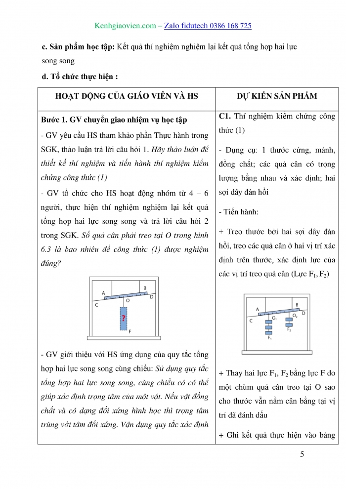 Giáo án và PPT Vật lí 10 cánh diều Bài 6: Mômen lực. Điều kiện cân bằng của vật