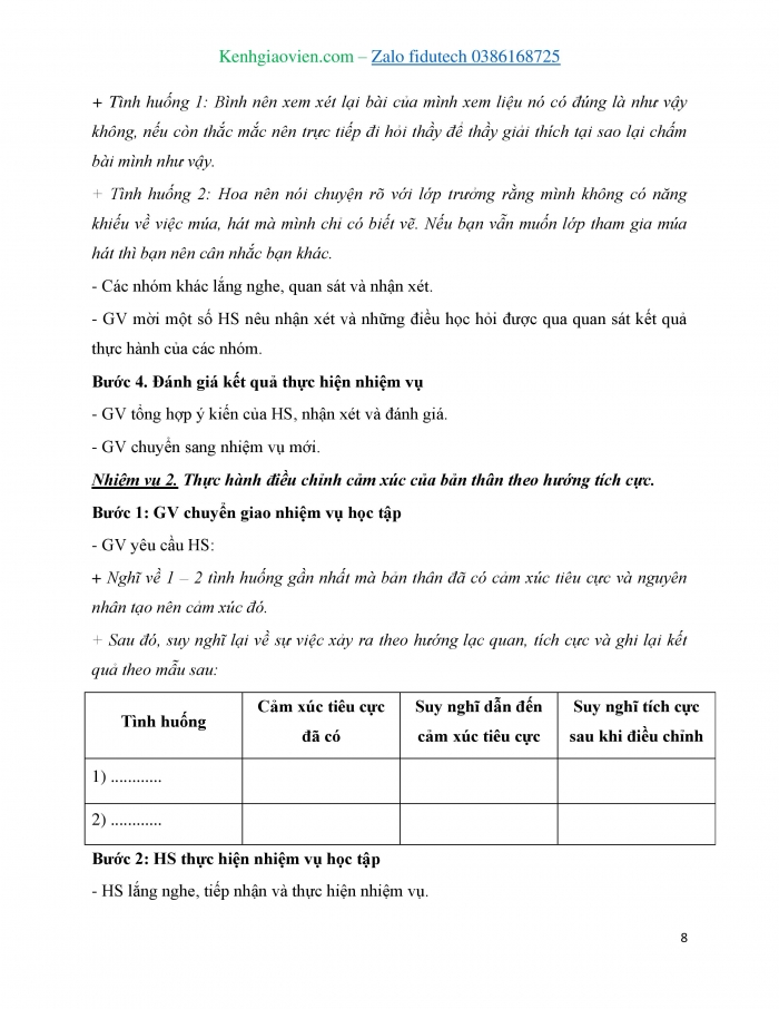 Giáo án và PPT Hoạt động trải nghiệm 8 kết nối Chủ đề 2 Khám phá bản thân - Tính cách và cảm xúc của tôi (2)