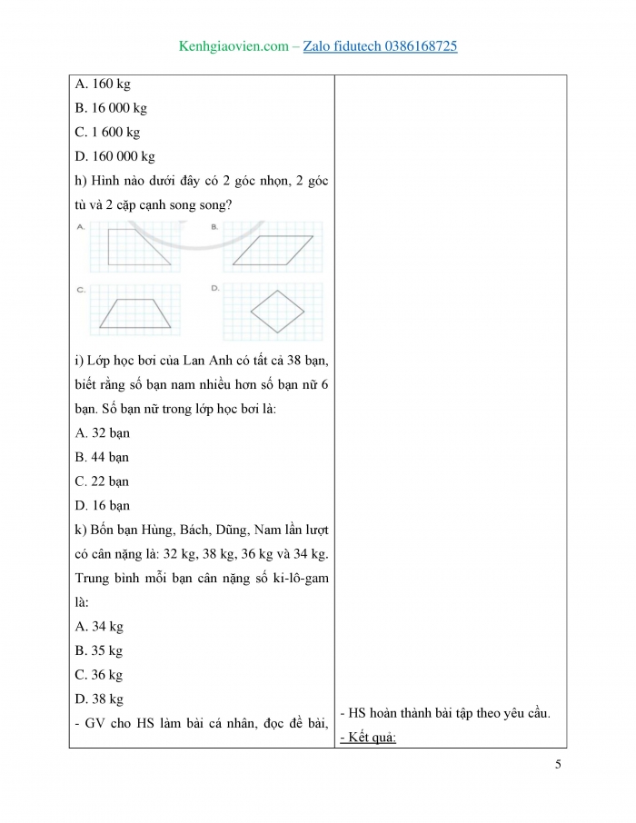 Giáo án và PPT Toán 4 cánh diều Bài 52: Ôn tập chung