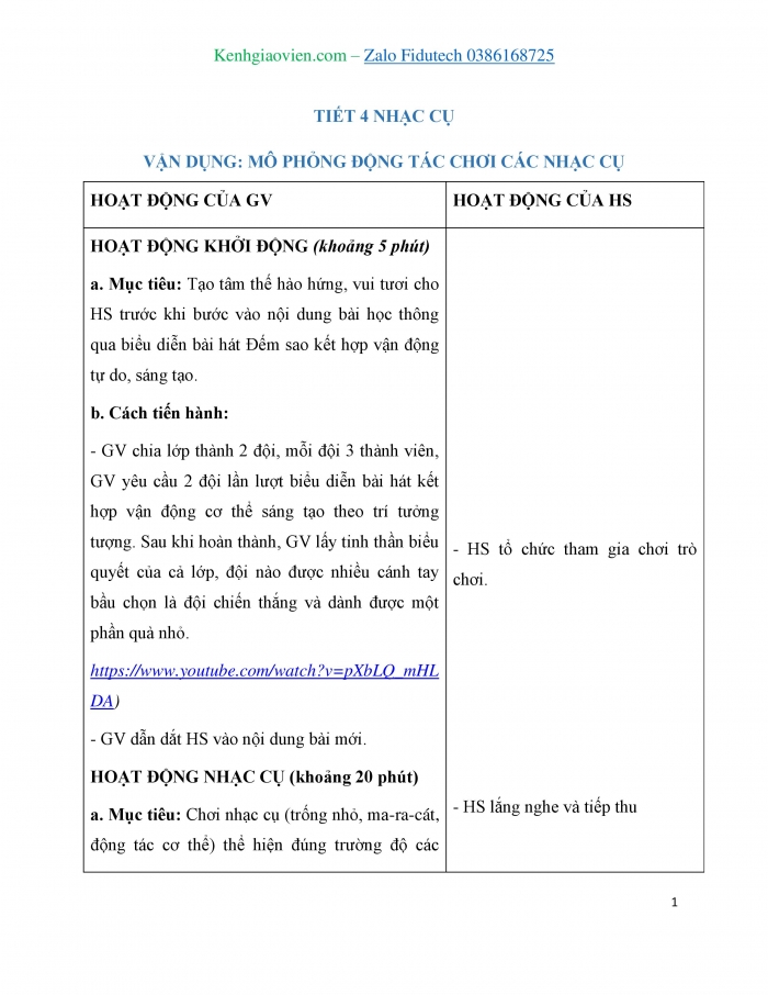 Giáo án và PPT Âm nhạc 3 cánh diều Tiết 12: Nhạc cụ, Vận dụng Mô phỏng động tác chơi các nhạc cụ