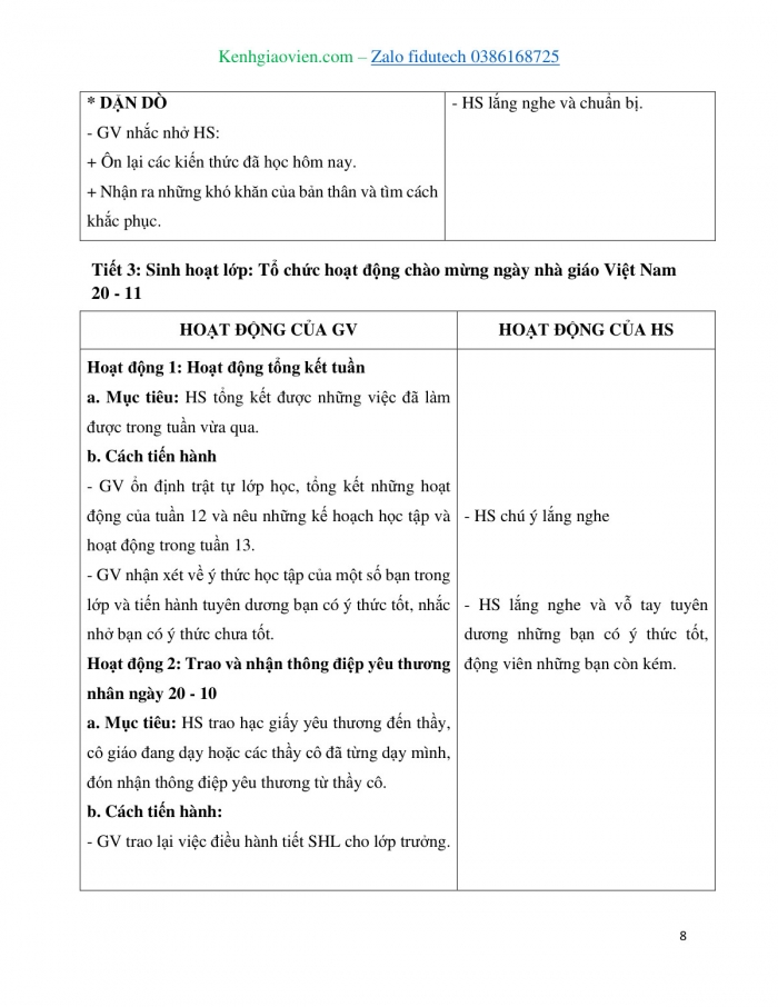 Giáo án và PPT Hoạt động trải nghiệm 4 kết nối Chủ đề Yêu trường, mến lớp - Tuần 12