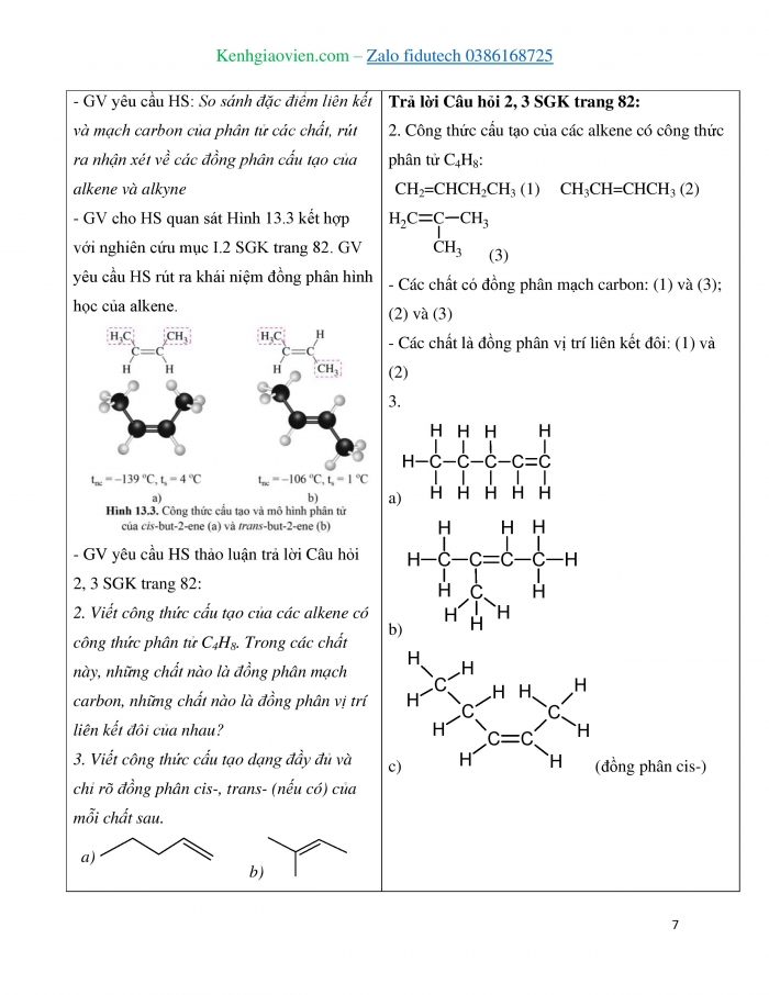 Giáo án và PPT Hoá học 11 cánh diều Bài 13: Hydrocarbon không no