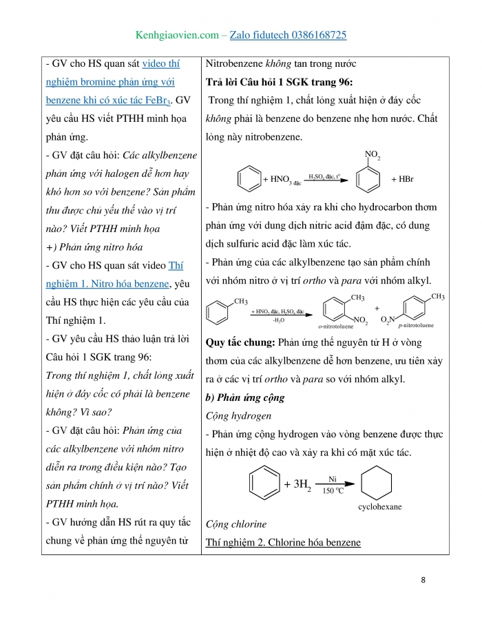 Giáo án và PPT Hoá học 11 cánh diều Bài 14: Arene (Hydrocarbon thơm)