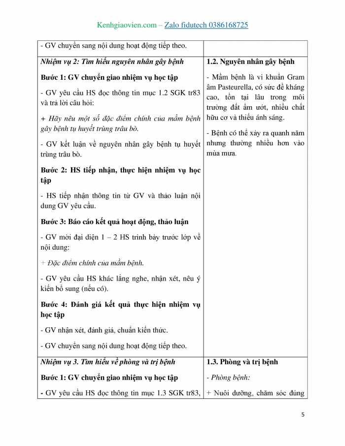 Giáo án và PPT Công nghệ chăn nuôi 11 cánh diều Bài 15: Phòng, trị một số bệnh phổ biến ở trâu, bò