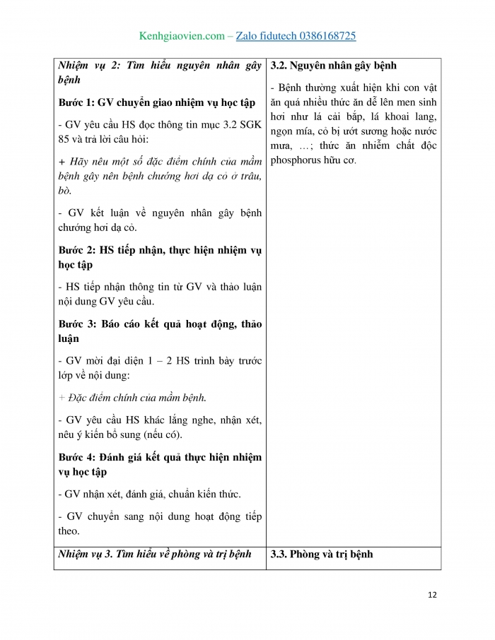 Giáo án và PPT Công nghệ chăn nuôi 11 cánh diều Bài 15: Phòng, trị một số bệnh phổ biến ở trâu, bò