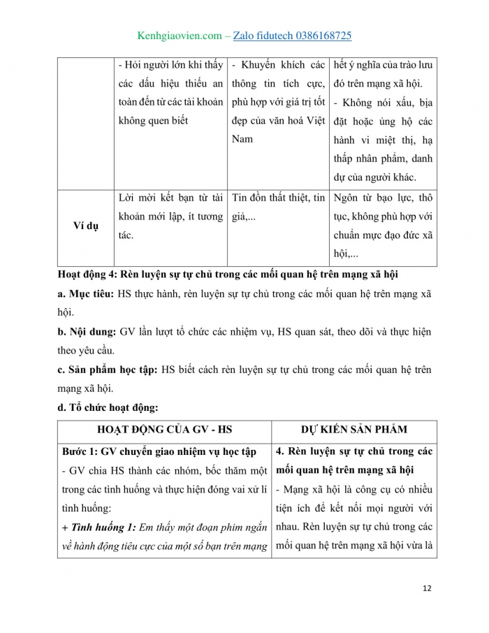 Giáo án và PPT Hoạt động trải nghiệm 8 cánh diều Chủ đề 4 Làm chủ bản thân - Tự chủ trong các mối quan hệ