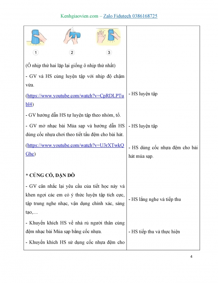 Giáo án và PPT Âm nhạc 3 cánh diều Tiết 15: Nghe nhạc Chú mèo nhảy múa, Vận dụng Dùng cốc nhựa làm nhạc cụ gõ