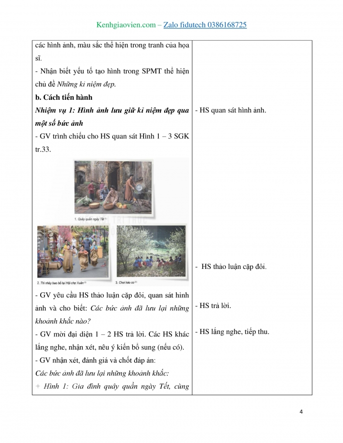 Giáo án và PPT Mĩ thuật 4 kết nối Chủ đề 5: Những kỉ niệm đẹp