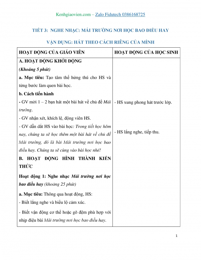 Giáo án và PPT Âm nhạc 3 cánh diều Tiết 21: Nghe nhạc Mái trường nơi học bao điều hay, Vận dụng Hát theo cách riêng của mình