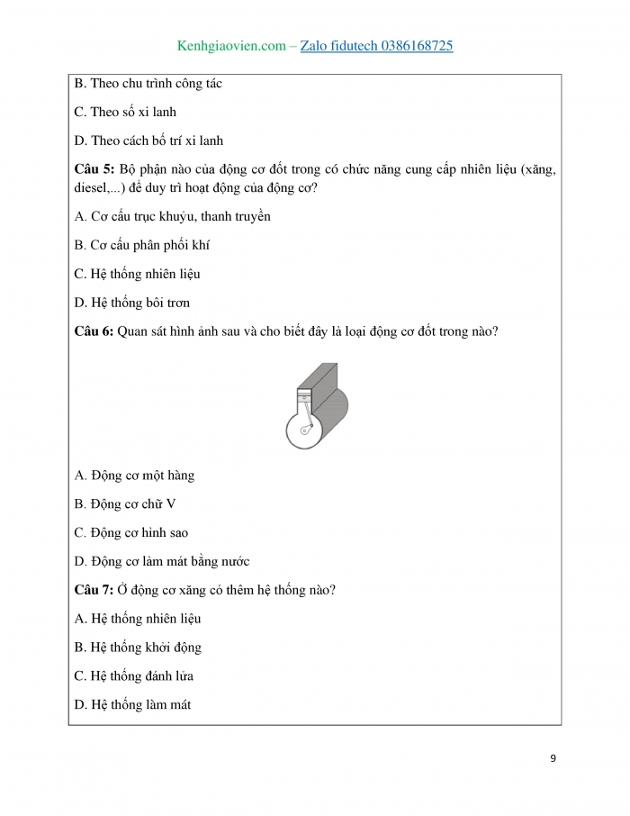 Giáo án và PPT Công nghệ cơ khí 11 cánh diều Bài 17: Khái quát về động cơ đốt trong