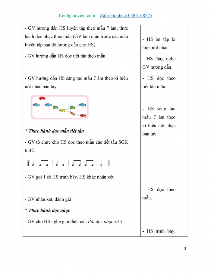 Giáo án và PPT Âm nhạc 3 chân trời Tiết 3: Ôn tập bài hát Tía má em, Đọc nhạc Luyện tập kí hiệu nốt nhạc bàn tay, Luyện tập Bài đọc nhạc số 4