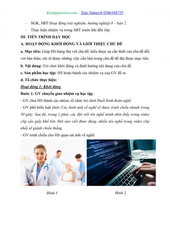 Giáo án và PPT Hoạt động trải nghiệm 8 chân trời bản 2 Chủ đề 8: Tìm hiểu hứng thú nghề nghiệp và định hướng học tập, rèn luyện