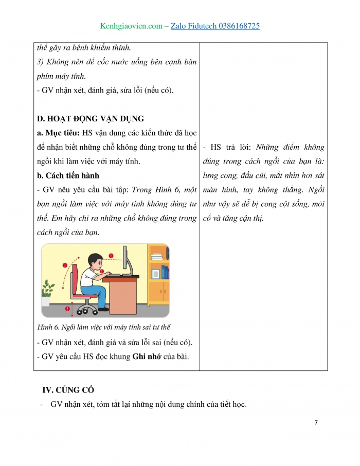 Giáo án và PPT Tin học 3 cánh diều Bài 5: Bảo vệ sức khoẻ khi dùng máy tính