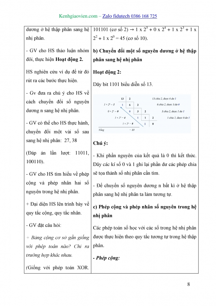 Giáo án và PPT Tin học 10 cánh diều Bài 1: Hệ nhị phân và ứng dụng