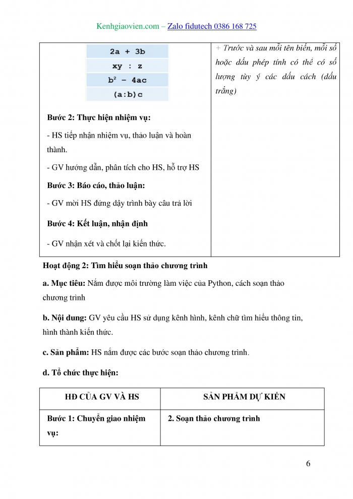 Giáo án và PPT Tin học 10 cánh diều Bài 2: Biến, phép gán và biểu thức số học