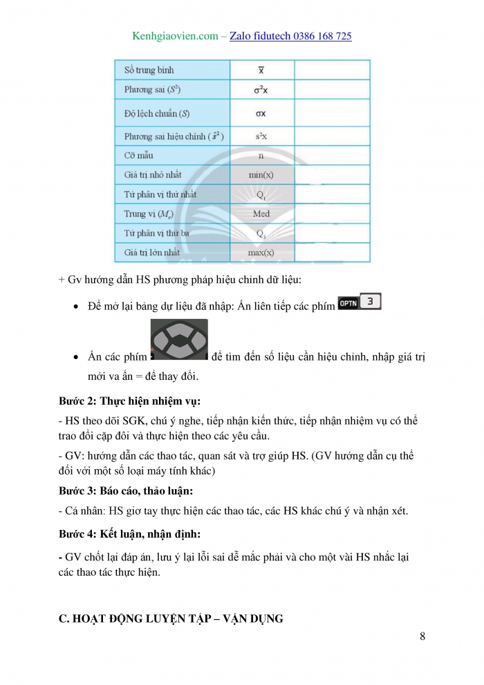 Giáo án và PPT Toán 10 chân trời Bài 1: Dùng máy tính cầm tay để tính toán với số gần đúng và tính các số đặc trưng của mẫu số liệu thống kê